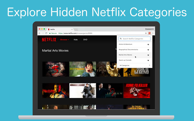 Laptop with Netflix Homepage and its specific film and series categories
